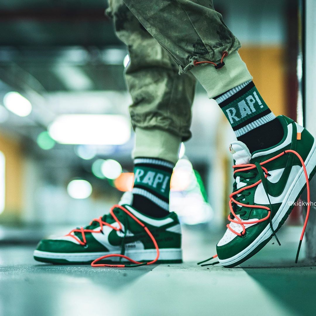 Off-white x nike hotsell dunk low pine green