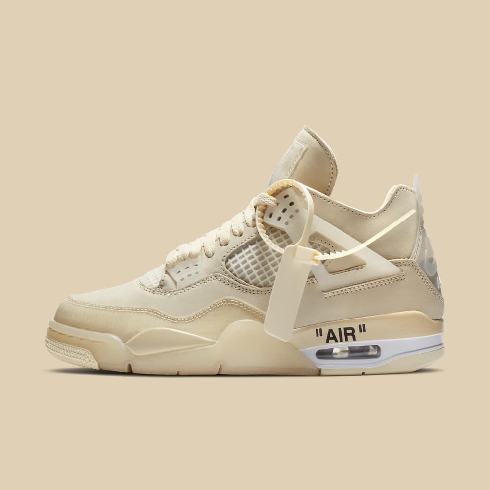 OFF WHITE x Air Jordan 4 “Sail” Beige  Pictures of shoes, Air jordans,  Jordan 4 off white