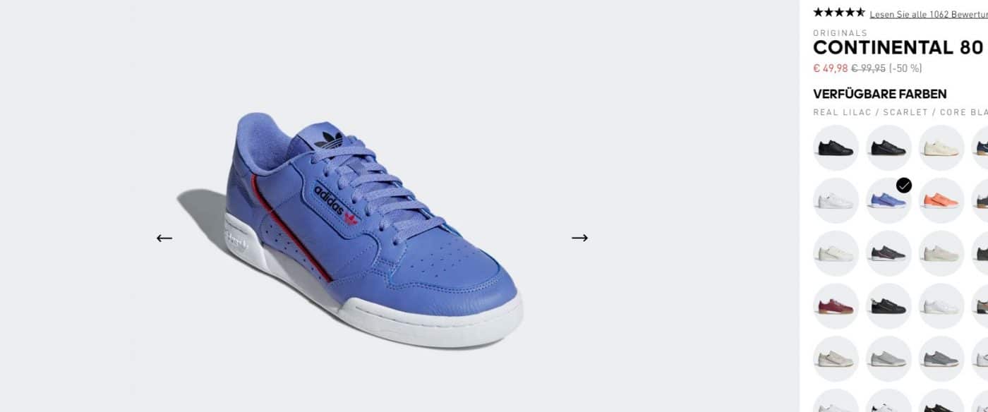 adidas Continental 80 mit bis zu 50 Rabatt direkt bei adidas