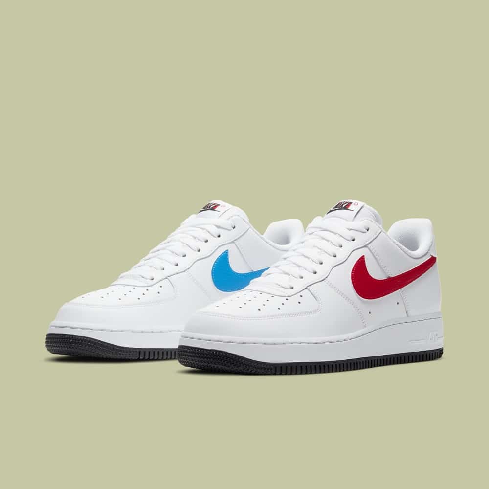 Air force ones outlet with blue swoosh