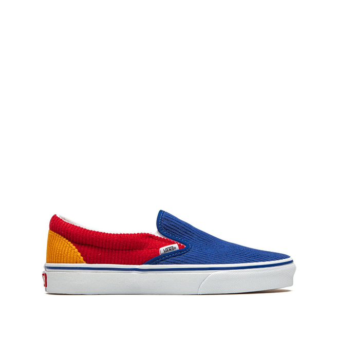 Vans red yellow 2024 blue slip on