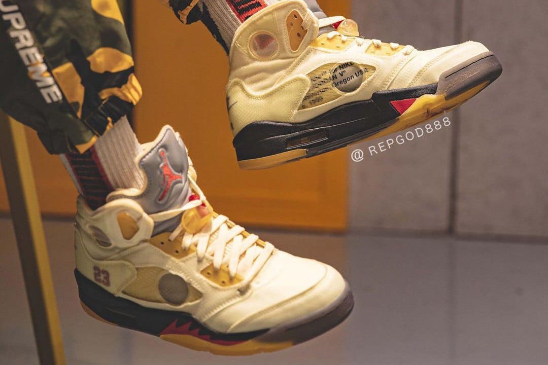 Official Pictures of the Off-White x Air Jordan 5 Sail