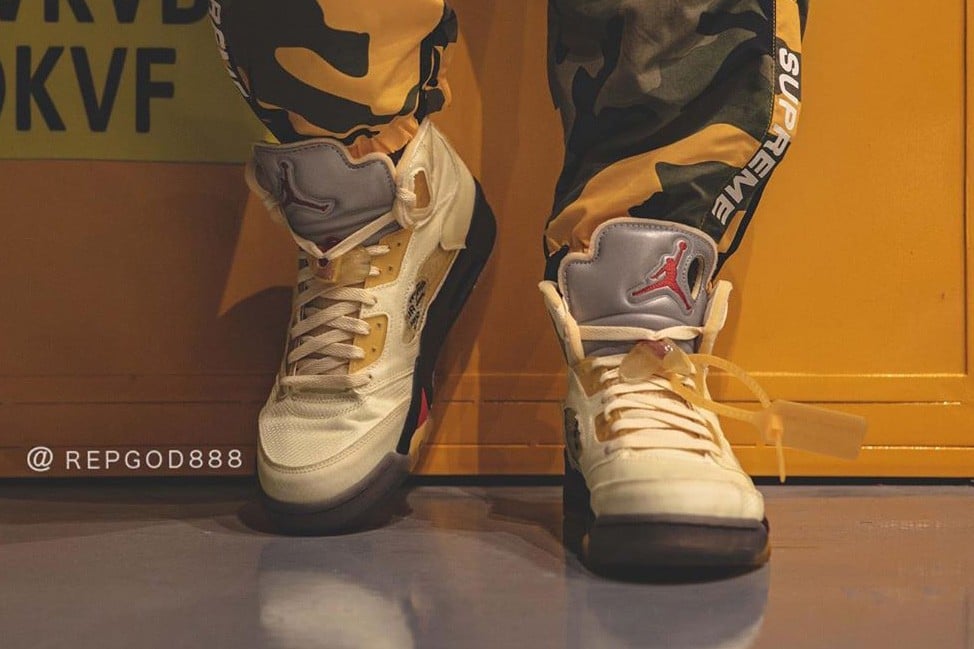 Official Pictures of the Off-White x Air Jordan 5 Sail