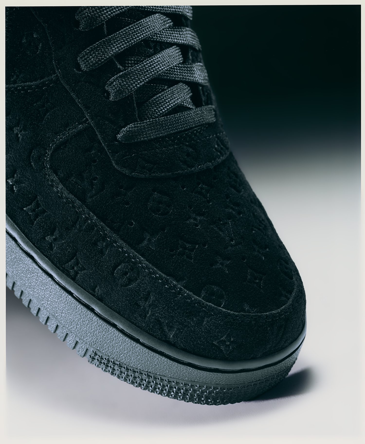 Louis Vuitton X Nike By Virgil Abloh Black Suede Monogram Embossed Suede Nike  Air Force 1 Low Top Sneakers Size 41 Louis Vuitton