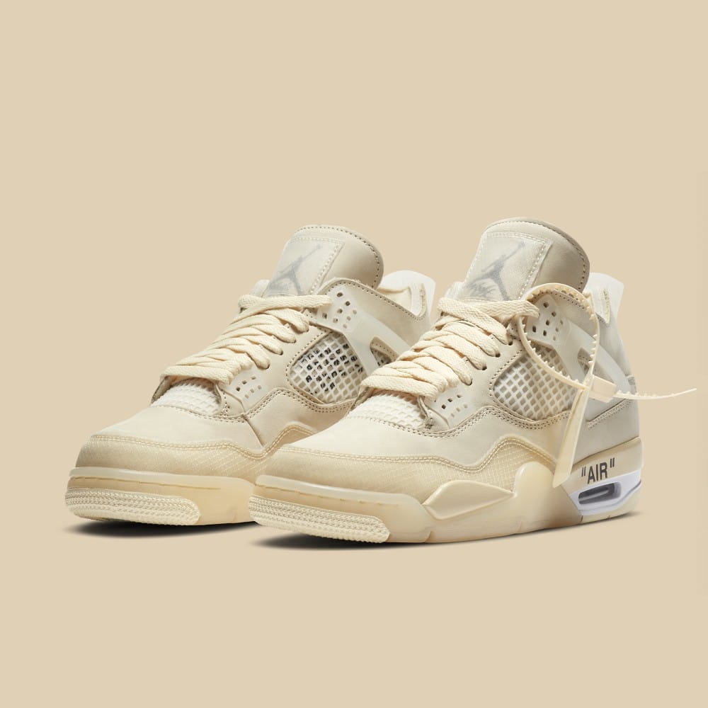 Off-White™ x Air Jordan 4 Sail Closer Look