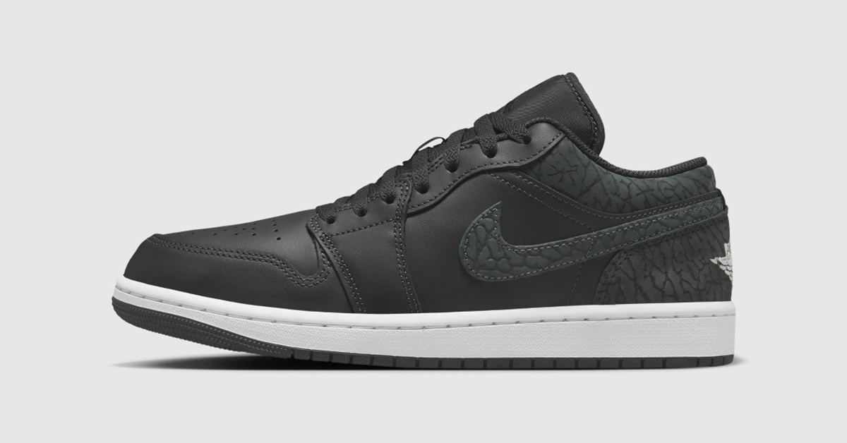 Der ikonische Elefanten-Print kehrt mit dem Air Jordan 1 Low „Black Elephant“ zurück Der ikonische Elefanten-Print kehrt mit dem Air Jordan 1 Low „Black Elephant“ zurück