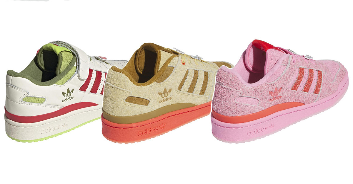 The Grinch x adidas Forum Low in drei colorways! The Grinch x adidas Forum Low in drei colorways!