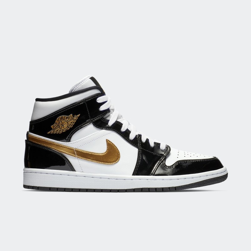 Air Jordan 1 Mid "Patent Black/Gold" | 852542-007