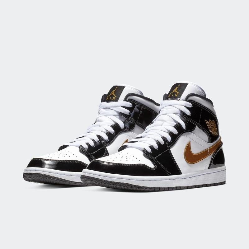 Air Jordan 1 Mid "Patent Black/Gold" | 852542-007