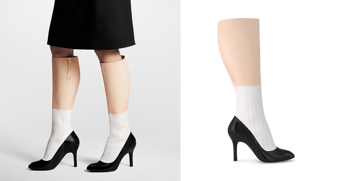 Designerstiefel im Fake-Bein-Look von Louis Vuitton Designerstiefel im Fake-Bein-Look von Louis Vuitton
