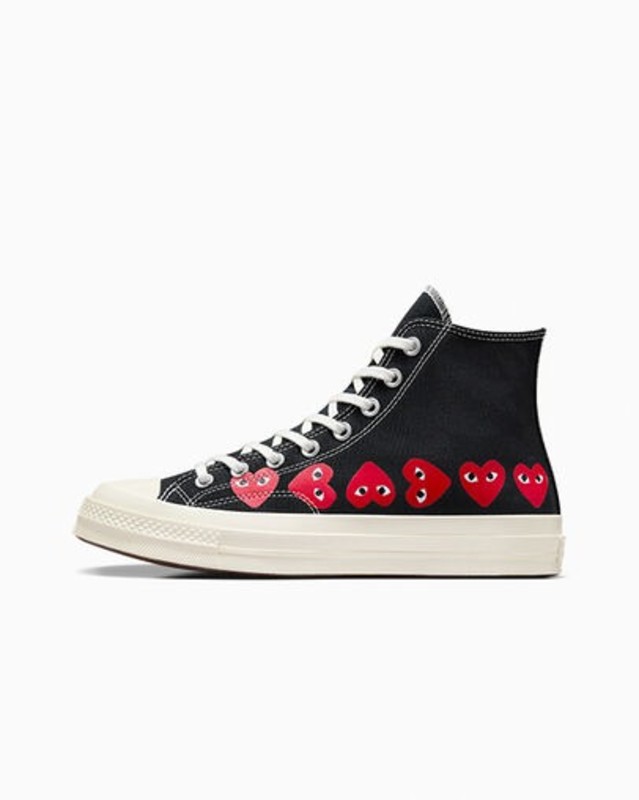 Comme des Garçons x Converse Chuck 70 High "Multi Heart Black" | A08147C