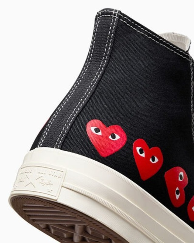 Comme des Garçons x Converse Chuck 70 High "Multi Heart Black" | A08147C