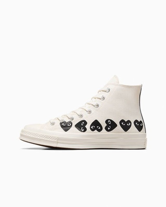 Comme des Garçons x Converse Chuck 70 High "Multi Heart Milk" | A08148C