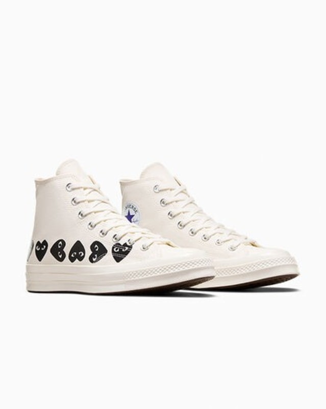 Comme des Garçons x Converse Chuck 70 High "Multi Heart Milk" | A08148C