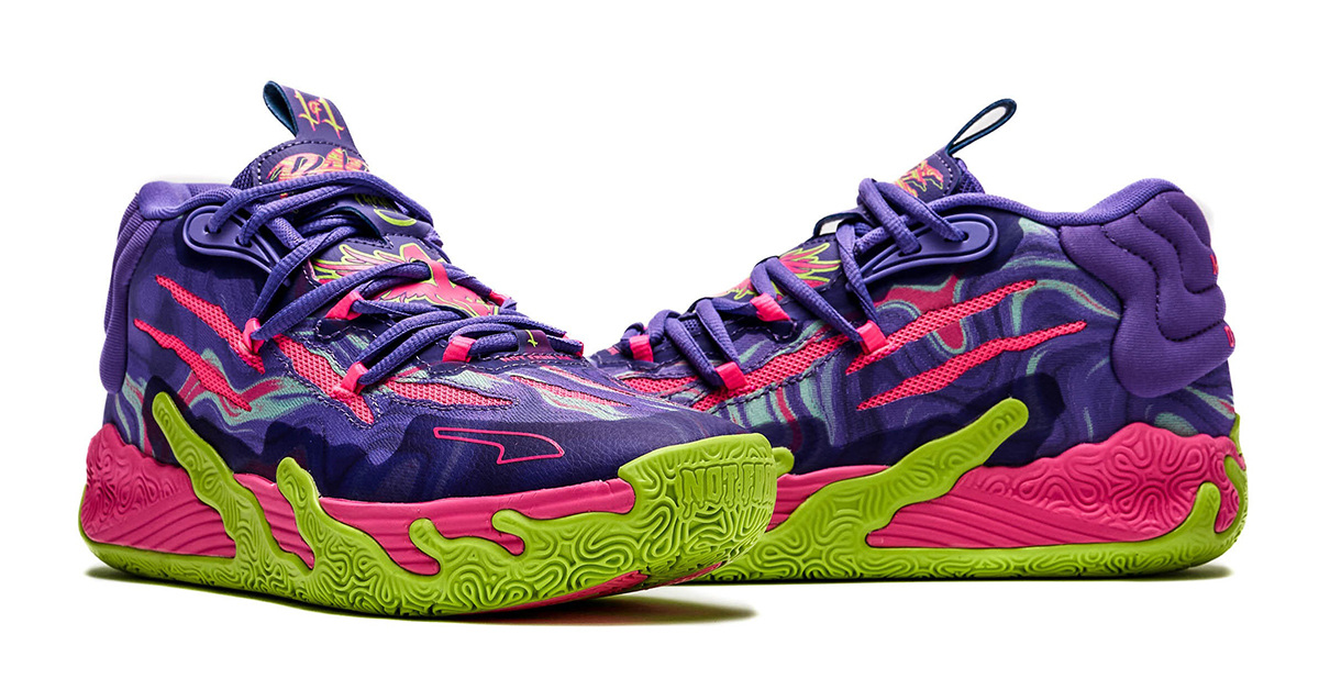 LaMelo Ball rockt den PUMA MB.03 „Joker“ in außerirdischem Farbrausch LaMelo Ball rockt den PUMA MB.03 „Joker“ in außerirdischem Farbrausch
