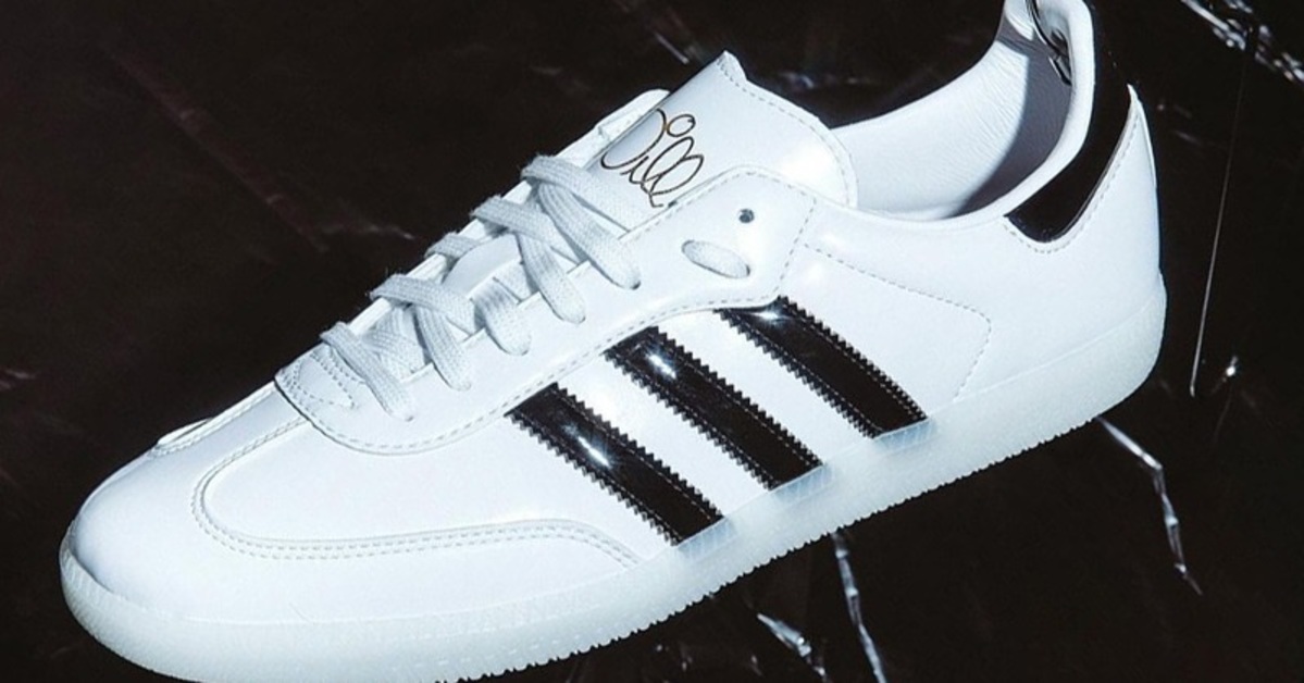 Jason Dill Outfits his Black and White Samba with Patent Leather
