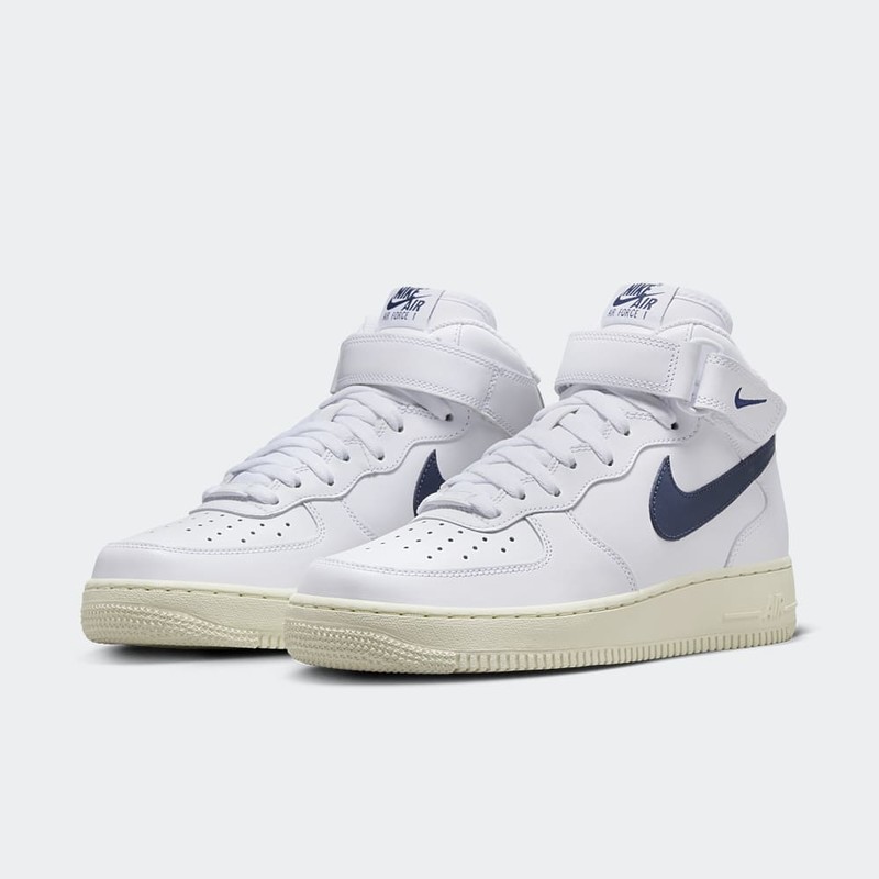 Nike Air Force 1 Mid "White/Navy" | DD9625-105