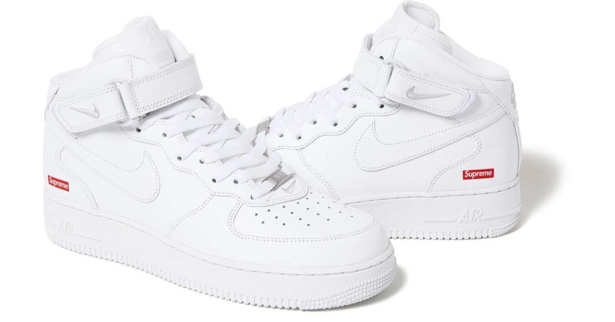 Supreme and Nike Release White and Black Air Force 1 Mid Supreme and Nike Release White and Black Air Force 1 Mid