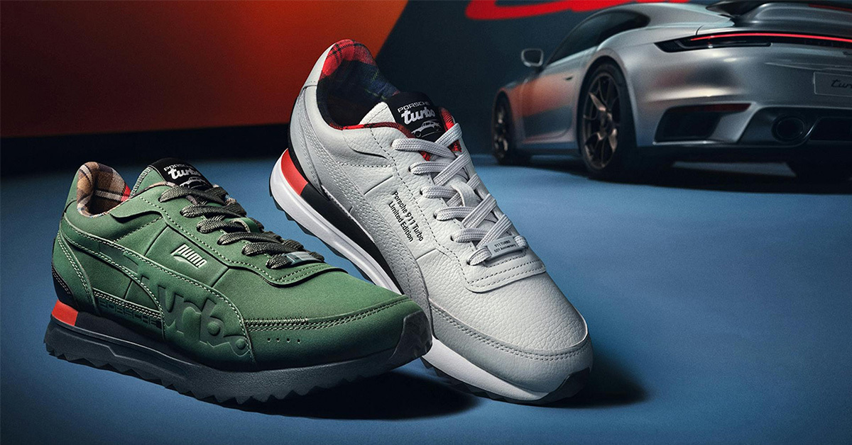 Porsche und Puma präsentieren limitierte Sneaker-Kollektion zum 50-jährigen Jubiläum des 911 Turbo Porsche und Puma präsentieren limitierte Sneaker-Kollektion zum 50-jährigen Jubiläum des 911 Turbo