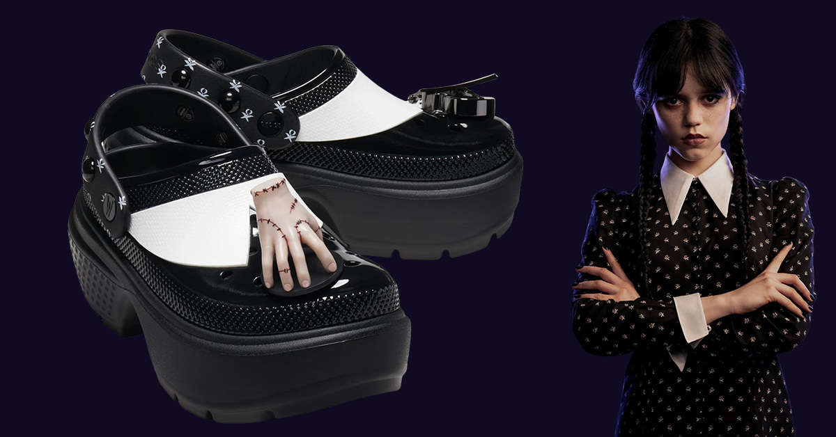 Checkt diese gruselige Wednesday x Crocs Stomp Clog Kollabo Checkt diese gruselige Wednesday x Crocs Stomp Clog Kollabo