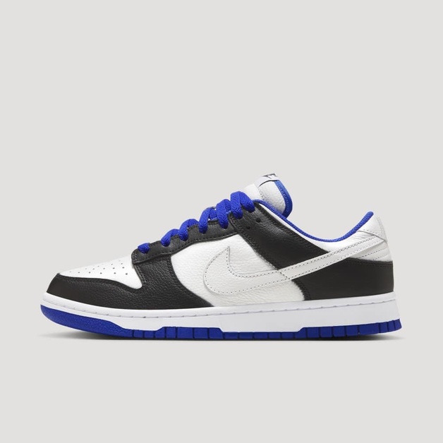 Blaue Details treffen auf den Nike Dunk Low „Panda“