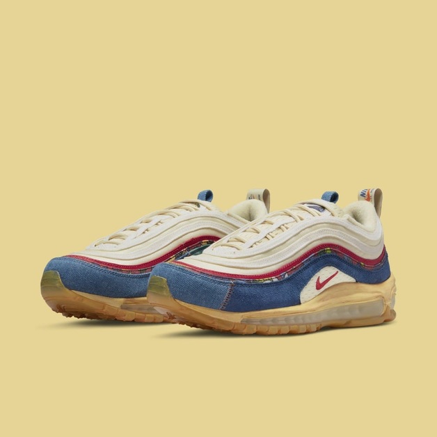 Different Fabrics Construct the Nike Air Max 97 "Coconut Milk Fossil"