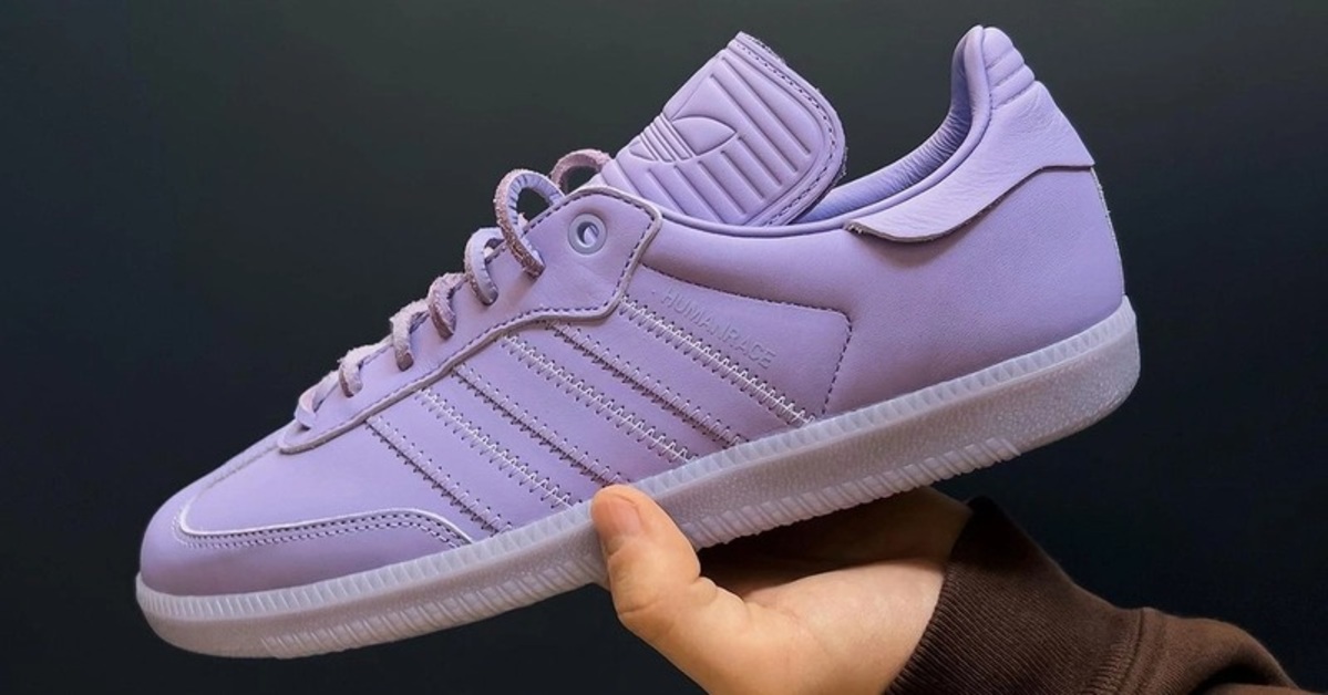 New Pharrell x adidas Samba Humanrace in "Lilac" Colourway Revealed New Pharrell x adidas Samba Humanrace in "Lilac" Colourway Revealed