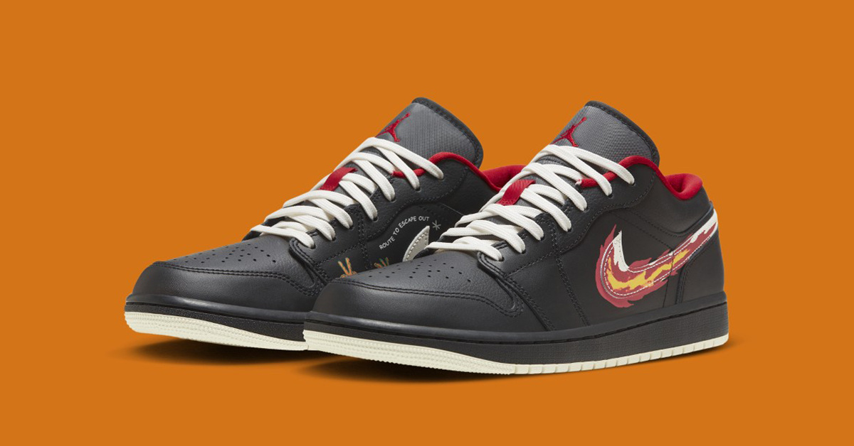 Flammen-Swooshes erscheinen auf dem Air Jordan 1 Low „Born To Fly“ Flammen-Swooshes erscheinen auf dem Air Jordan 1 Low „Born To Fly“
