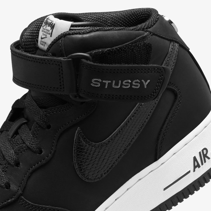 Stussy x Nike Air Force 1 Mid Black | DJ7840-001