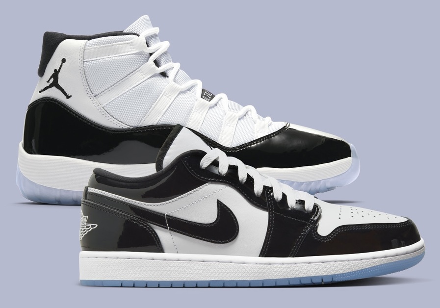 Der Air Jordan 1 Low Concord zieh sich die Inspiration vom 11er