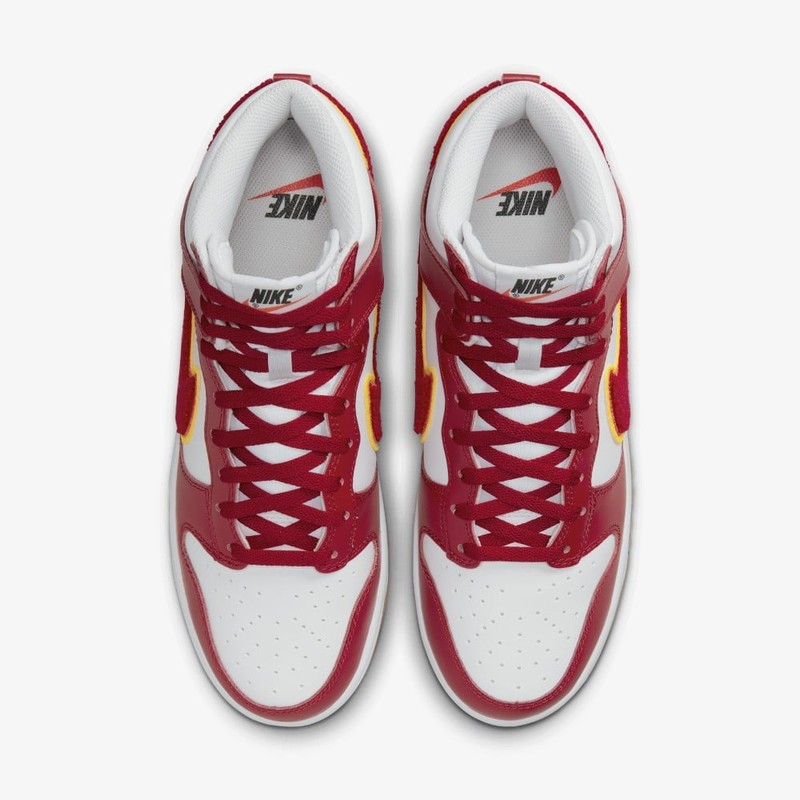 Nike Dunk High Chenille Swoosh Red | DR8805-101