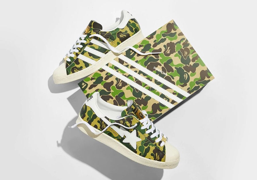 BAPE und adidas nutzen grünes Camo bei dem Superstar