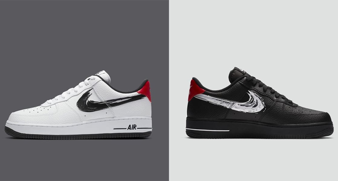 Nike Air Force 1 Low mit einem gemalten Swoosh