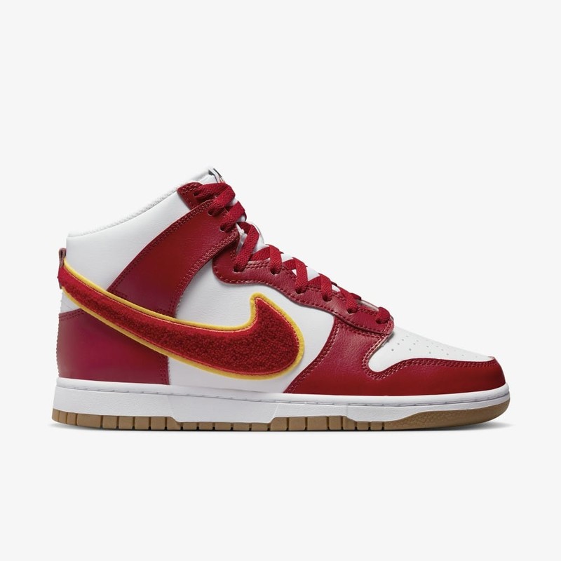 Nike Dunk High Chenille Swoosh Red | DR8805-101