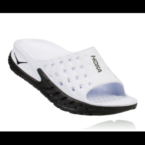 HOKA Ora Recovery Slide Sandal in Black/White, Size 8 | 1014864-BWHT-08