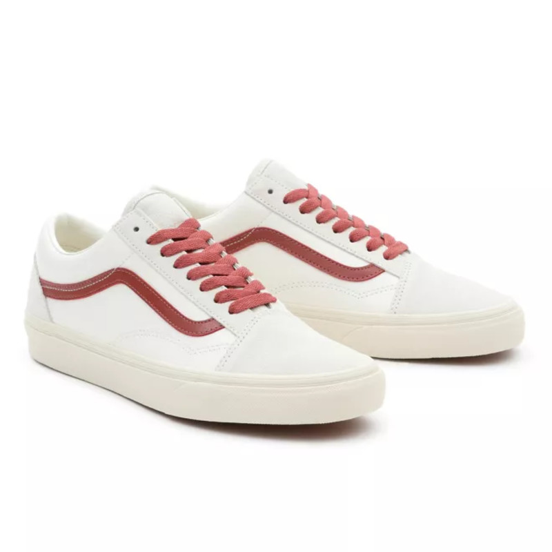 Vans old skool 2025 white and red stripe