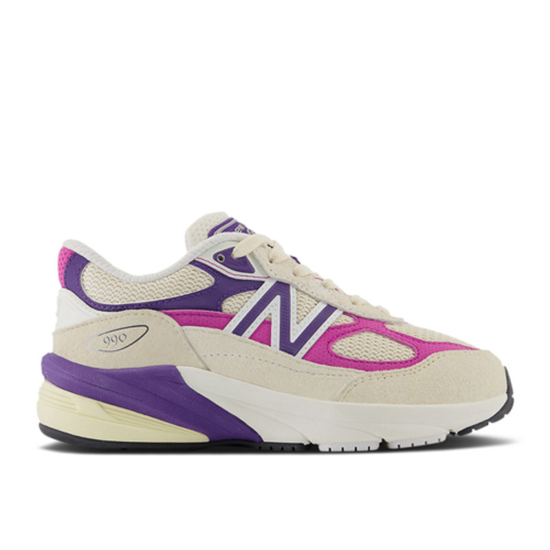 New Balance Womens 680v6 Running Shoe x 990v6 Little Kid 'Macadamia Nut Magenta' | PC990TD6