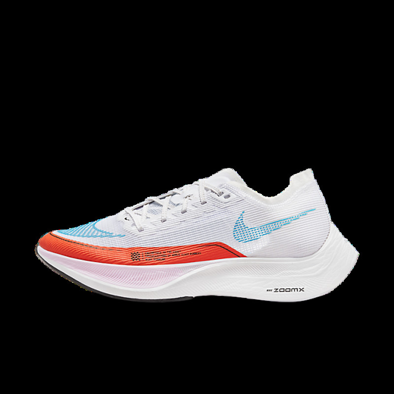 Nike ZoomX Vaporfly NEXT% 2 White Laser Blue Rush Orange | CU4123-102