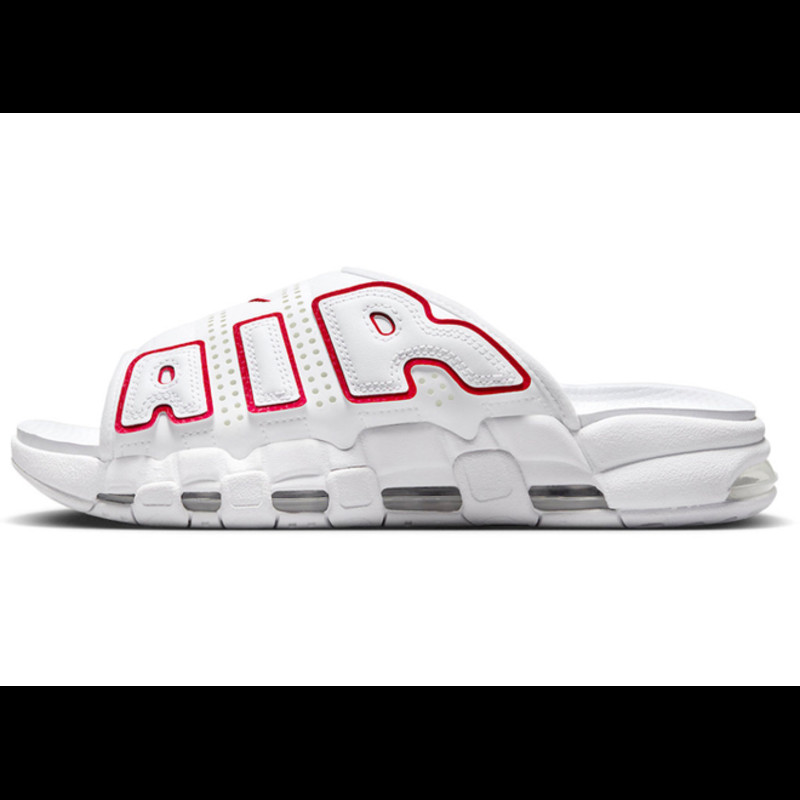 Nike Air More Uptempo Slide White University Red | FD9883-100/FD9884-100/
