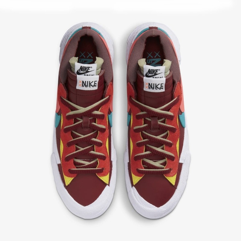 Kaws x Sacai x Nike Blazer Low Team Red | DM7901-600