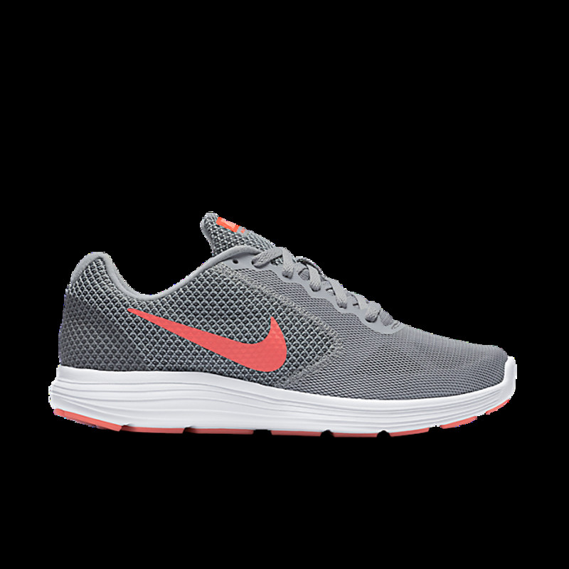 nike revolution 3 wolf grey orange strap