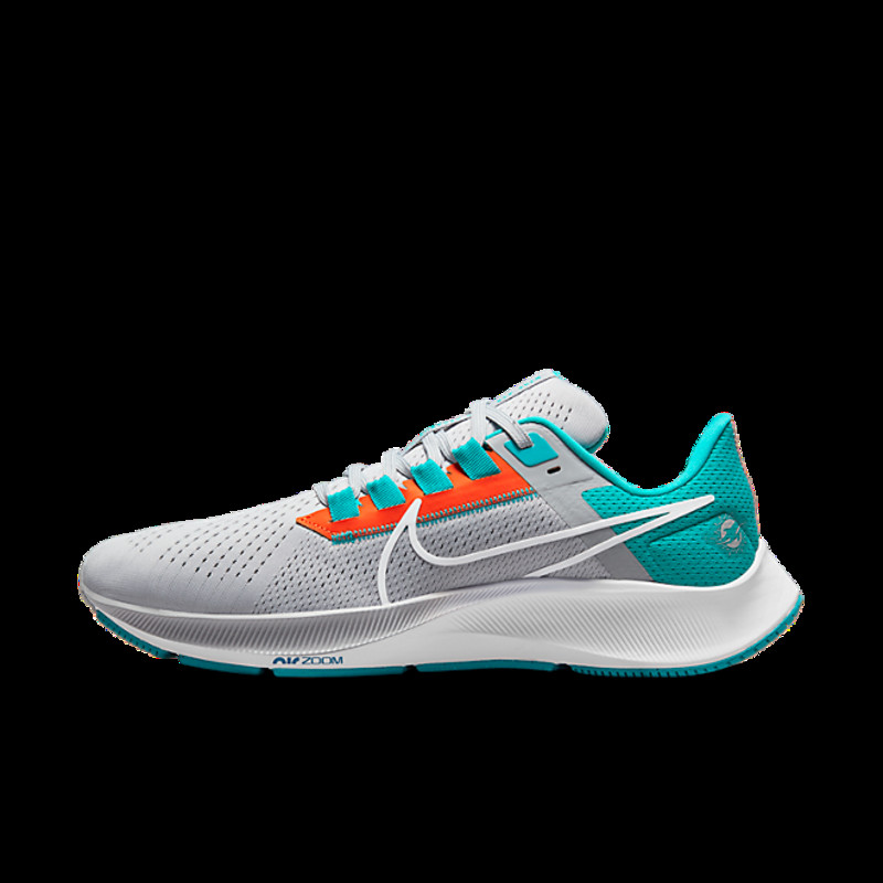 Miami Dolphins Nike Zoom Pegasus 38 Running Shoe - Gray