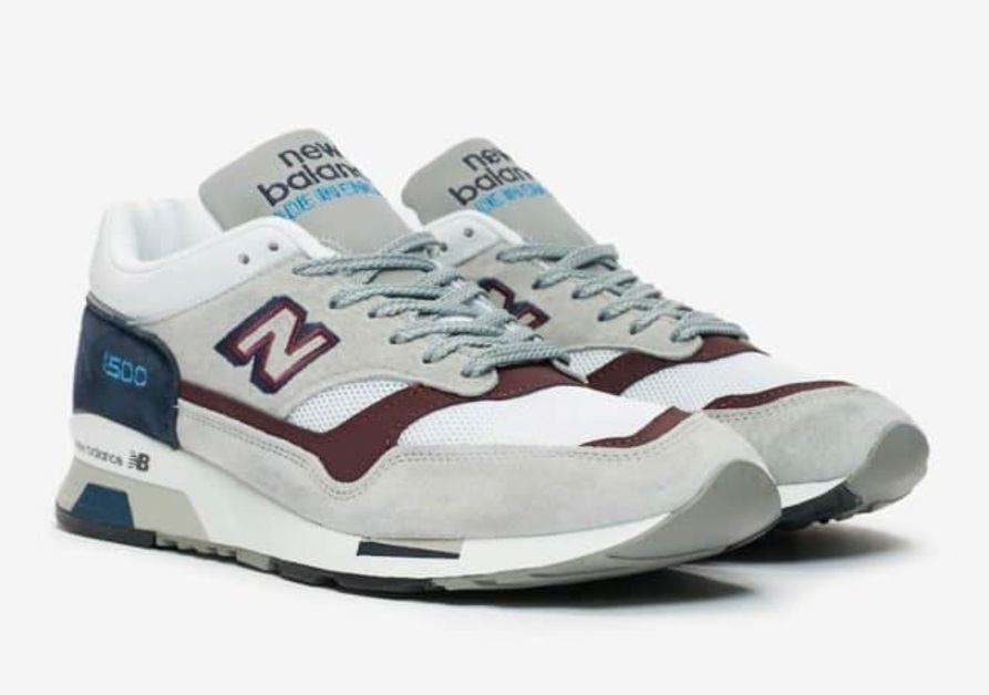 Eleganter New Balance Made in England 1500 mit blauen und roten Akzenten