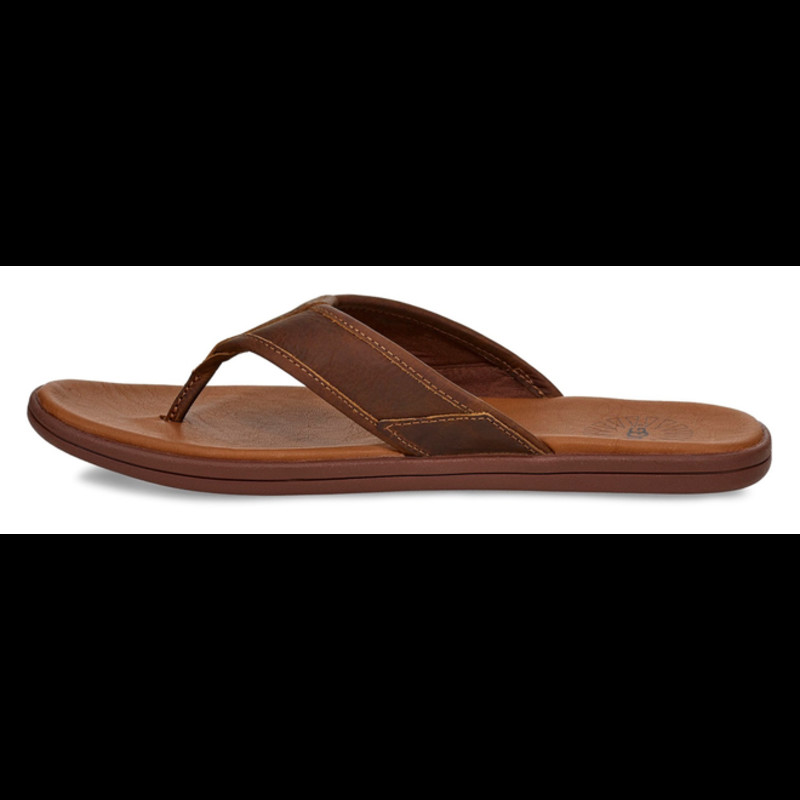 UGG® Seaside Leather Flip Flop Men Brown, 1102690-LUG