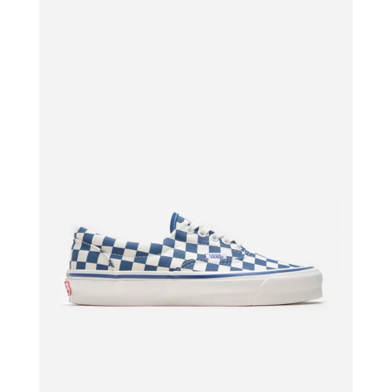 Checkerboard vans store blue and white