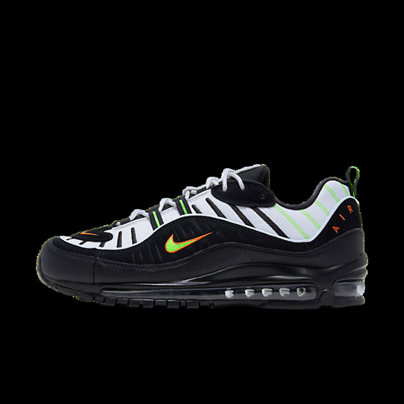 Nike Air Max 98 Platinum Tint Black Electric Green 640744 015