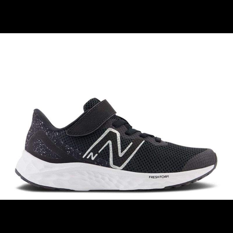 New Balance Fresh Foam Arishi v4 Bungee Lace Top Strap Little Kid 'Black Silver Metallic' | PAARIBW4