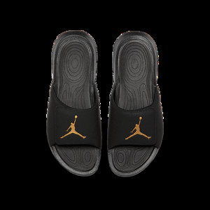 Jordan slippers cheap black and gold