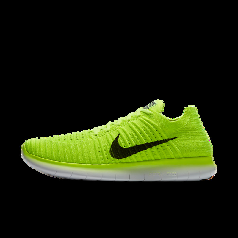 Nike free rn hot sale flyknit neon yellow