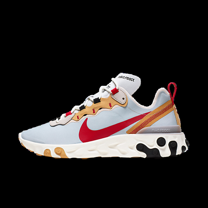 Nike React Element 55 Pure Platinum Club Gold Red | CK6682-001